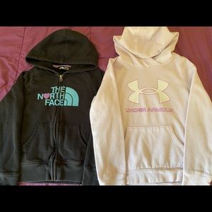 North Face Under Armour girls hoodie sz medium/8